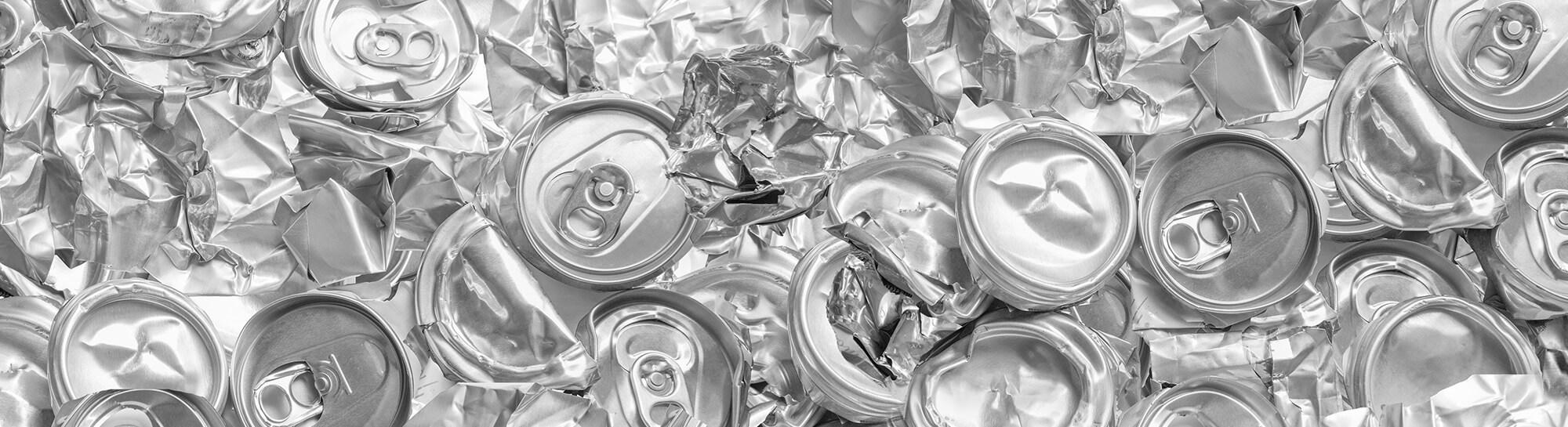 Pile of crushed aluminum soda cans