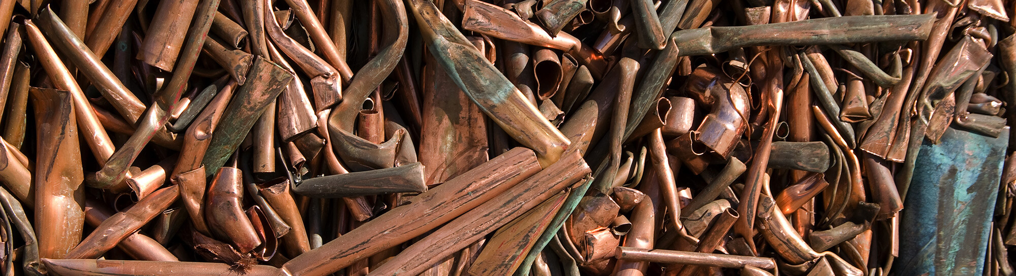 Pile of copper pipe